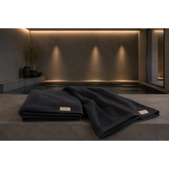 Πετσέτα Πισίνας Πλάζ Ανεξίτηλη Black Cotton Blanc de Blanc (80x180) 1Τεμ