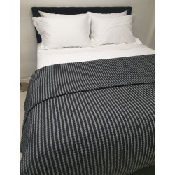 Κουβέρτα Υφαντή Μονή Black - Light Grey Cotton Blanc de Blanc (170x250) 1Τεμ