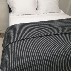 Κουβέρτα Υφαντή Μονή Black - Light Grey Cotton Blanc de Blanc (170x250) 1Τεμ
