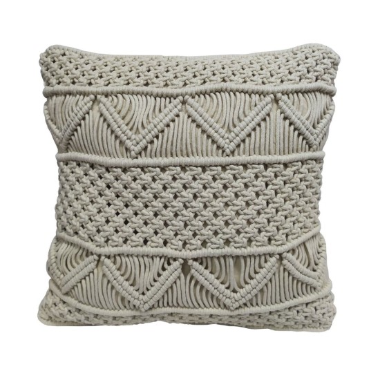 Μαξιλάρι Διακοσμητικό Macrame Natural Cotton Blanc de Blanc (40x40) 1Τεμ