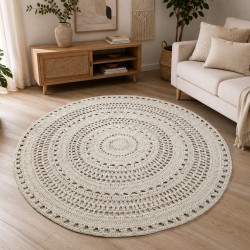 Χαλί Macrame New Στρογγυλό Natural Cotton Blanc de Blanc (Φ150) 1Τεμ