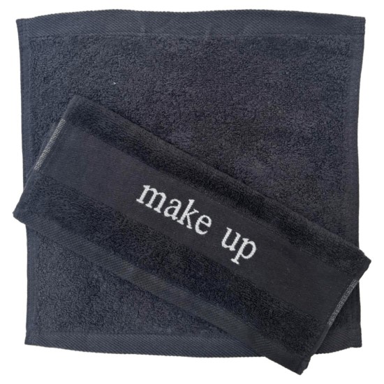 Πετσέτα Λαβέτα Plain Make Up Black Jacquard Cotton Blanc de Blanc (30x30) 1Τεμ