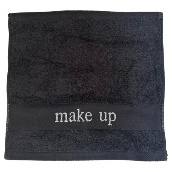Πετσέτα Λαβέτα Plain Make Up Black Jacquard Cotton Blanc de Blanc (30x30) 1Τεμ