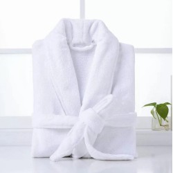 Μπουρνούζι Με Γιακά Βελουτέ White Blanc de Blanc 1Τεμ