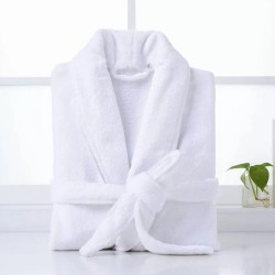 Μπουρνούζι Με Γιακά Βελουτέ White Blanc de Blanc 1Τεμ