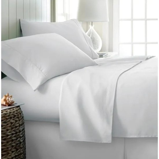 Σεντόνια Υπέρδιπλα Σετ Plain White TC300 Satin Cotton Blanc de Blanc (250x280) 4Τεμ