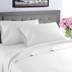 Παπλωματοθήκη Μονή Stripe TC300 White Satin Cotton Blanc de Blanc (170x250) 1Τεμ