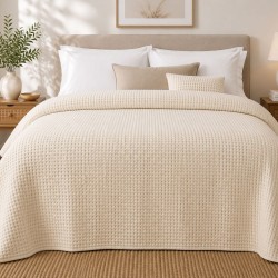 Κουβέρτα Πικέ Μονή New Rich Sand Sanforized Cotton Blanc de Blanc (170x250) 1Τεμ