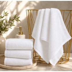 Πετσέτα Προσώπου Plain Line Zero Twist White 550gr/m2 Cotton Blanc de Blanc (50x94) 1Τεμ