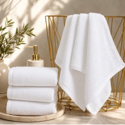 Πετσέτα Μπάνιου Plain Line Zero Twist White 550gr/m2 Cotton Blanc de Blanc (80x150) 1Τεμ