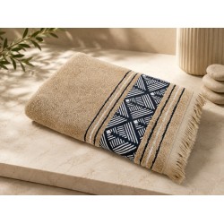 Πετσέτα Πισίνας Πλάζ Ζακάρ Με Κρόσι 500gr/m2 Beige Cotton Blanc de Blanc (80x180) 1Τεμ