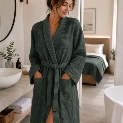 Μπουρνούζι Πικέ Με Γιακά New Rich Grey 280gr/m2 Cotton Blanc de Blanc 1Τεμ