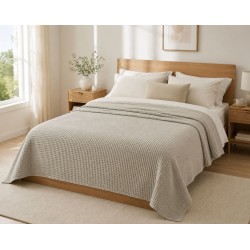 Κουβέρτα Πικέ Μονή Reactive Sanforized Light Grey Cotton Blanc de Blanc (160x240) 1Τεμ
