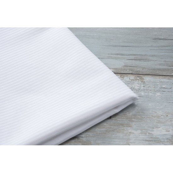 Σεντόνι King Size MK Satin Stripe 2mm White City 240TC Cotton Blanc de Blanc (260x300) 1Τεμ