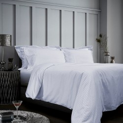Σεντόνι Ημίδιπλο MK Satin Stripe 1cm White Sense 240TC Cotton Blanc de Blanc (180x280) 1Τεμ