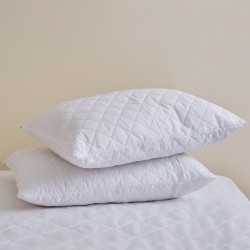 Επίστρωμα Μαξιλαριού Καπιτονέ Σετ MK White Polycotton Blanc de Blanc (45x65) 2Τεμ