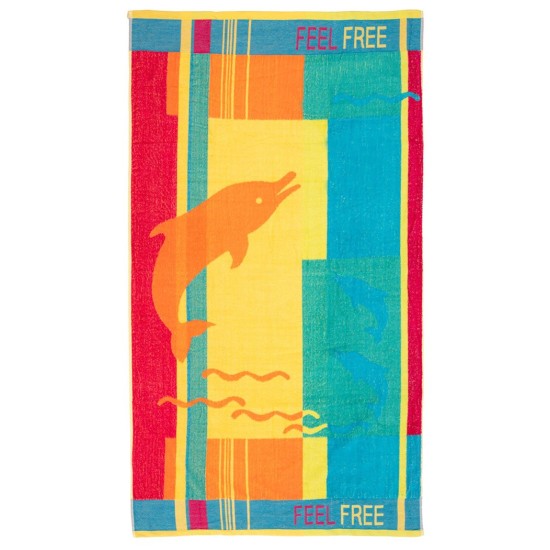 Πετσέτα Θαλάσσης Beach Towels Dolphin Cotton Cokitex (86x160) 1Τεμ