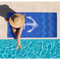 Πετσέτα Θαλάσσης Anchor Wave Cotton Cokitex (86x160) 1Τεμ