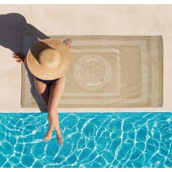 Πετσέτα Θαλάσσης Poseidon Beige Cotton Cokitex (86x160) 1Τεμ