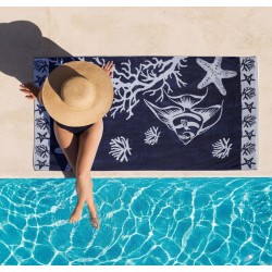 Πετσέτα Θαλάσσης Starfish Blue Cotton Cokitex (86x160) 1Τεμ