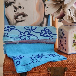 Πετσέτες Σετ All Time Floral Blue Cotton Cokitex 2Τεμ