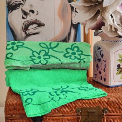 Πετσέτες Σετ All Time Floral Green Cotton Cokitex 2Τεμ