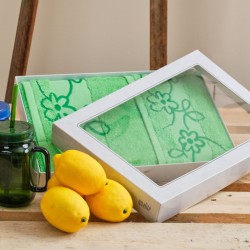 Πετσέτες Σετ All Time Floral Green Cotton Cokitex 2Τεμ