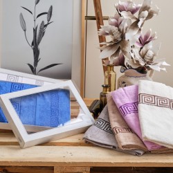 Πετσέτες Σετ All Time Greek Blue Cotton Cokitex 2Τεμ