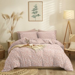 Πάπλωμα Υπέρδιπλο Σετ Marta Jasmine Salmon Cokitex (220x240) 3Τεμ