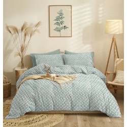 Σεντόνια Μονά Σετ Marta Mosaic Green Cokitex (165x260) 3Τεμ