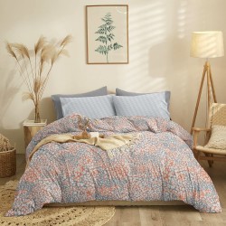 Σεντόνια Διπλά Σετ Marta Blot Apricot Polycotton Cokitex (205x260) 4Τεμ