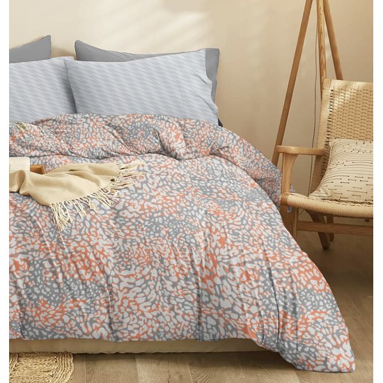 Σεντόνια Υπέρδιπλα Σετ Marta Blot Apricot Polycotton Cokitex (230x260) 4Τεμ