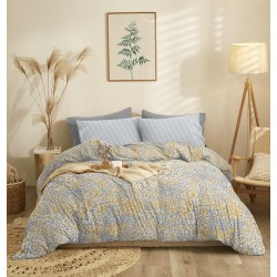 Σεντόνια Μονά Σετ Marta Blot Gold Polycotton Cokitex (160x260) 3Τεμ