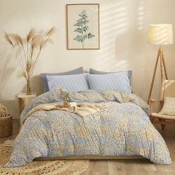 Σεντόνια Διπλά Σετ Marta Blot Gold Polycotton Cokitex (205x260) 4Τεμ