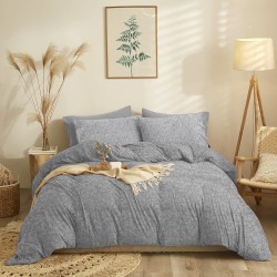 Σεντόνια Διπλά Σετ Marta Eden Grey Polycotton Cokitex (205x260) 4Τεμ