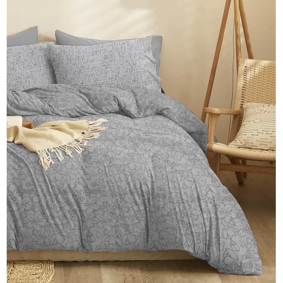 Σεντόνια Υπέρδιπλα Σετ Marta Eden Grey Polycotton Cokitex (170x200+30 ) Με Λάστιχο 4Τεμ