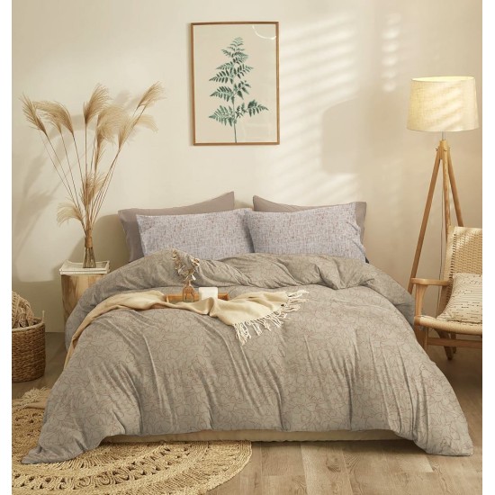 Σεντόνια Υπέρδιπλα Σετ Marta Eden Mocha Polycotton Cokitex (230x260) 4Τεμ