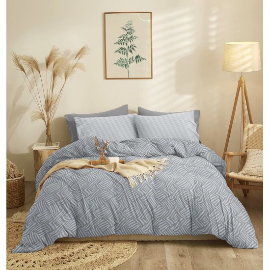 Σεντόνια Μονά Σετ Marta Marty Grey Polycotton Cokitex (160x260) 3Τεμ