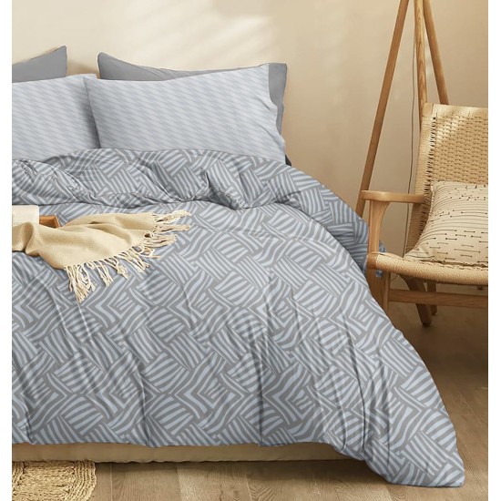 Σεντόνια Μονά Σετ Marta Marty Grey Polycotton Cokitex (160x260) 3Τεμ