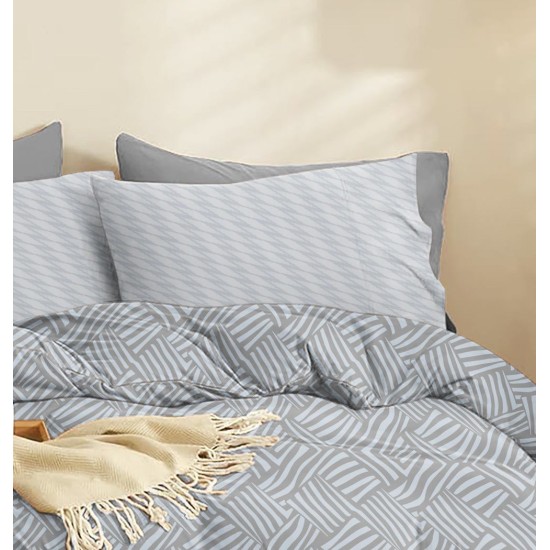 Σεντόνια Μονά Σετ Marta Marty Grey Polycotton Cokitex (160x260) 3Τεμ