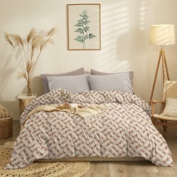 Σεντόνια King Σετ Marta Mira Brown Polycotton Cokitex (210x200+30 ) Με Λάστιχο 4Τεμ