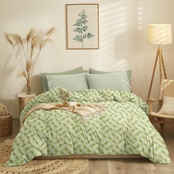Σεντόνια King Σετ Marta Mira Sage Polycotton Cokitex (210x200+30 ) Με Λάστιχο 4Τεμ