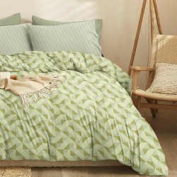 Σεντόνια King Σετ Marta Mira Sage Polycotton Cokitex (210x200+30 ) Με Λάστιχο 4Τεμ