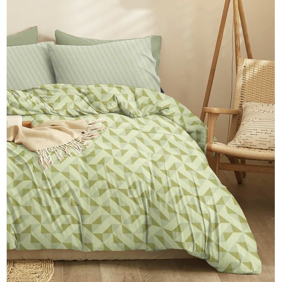Σεντόνια Μονά Σετ Marta Mira Sage Polycotton Cokitex (105x200+30 ) Με Λάστιχο 3Τεμ