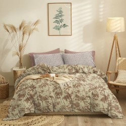 Σεντόνια King Σετ Marta Nala Cinnamon Polycotton Cokitex (210x200+30 ) Με Λάστιχο 4Τεμ