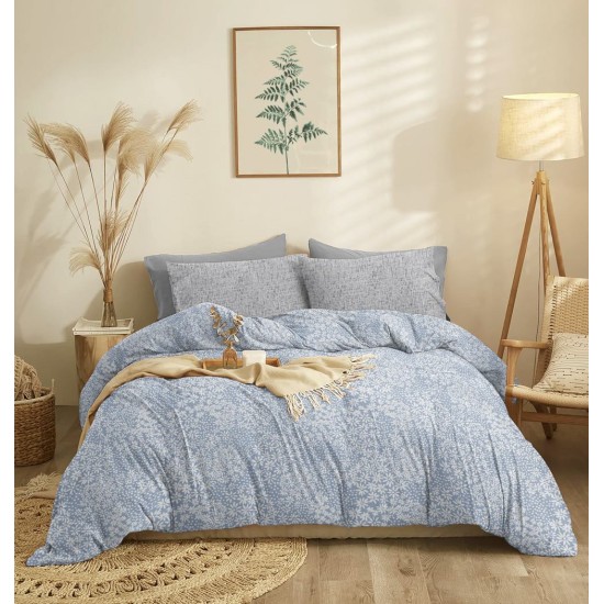 Παπλωματοθήκη Μονή Marta Pansy Denim Polycotton Cokitex (165x245) 1Τεμ