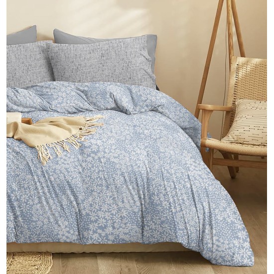 Παπλωματοθήκη Μονή Marta Pansy Denim Polycotton Cokitex (165x245) 1Τεμ