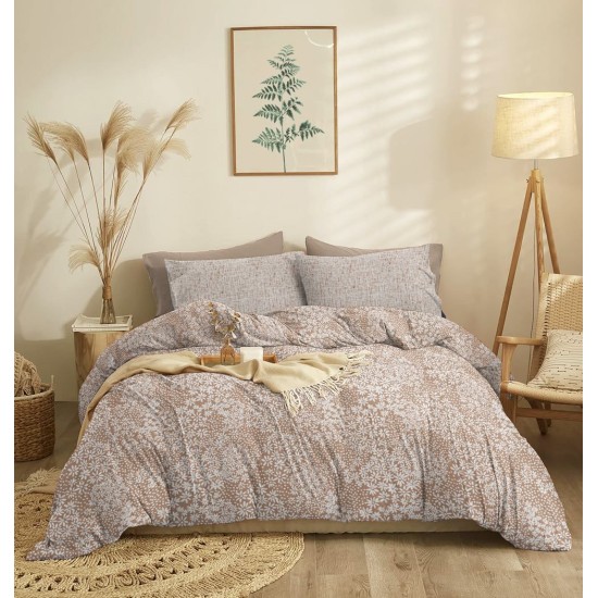Σεντόνια King Σετ Marta Pansy Mocha Polycotton Cokitex (260x280) 4Τεμ