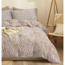 Σεντόνια Υπέρδιπλα Σετ Marta Pansy Mocha Polycotton Cokitex (230x260) 4Τεμ