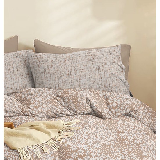 Σεντόνια King Σετ Marta Pansy Mocha Polycotton Cokitex (260x280) 4Τεμ